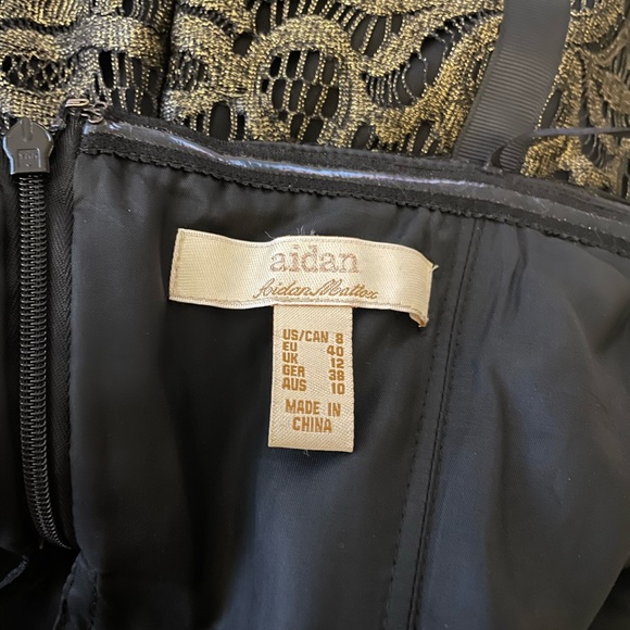 Black and Gold Short Dress - Picture 3 of 4